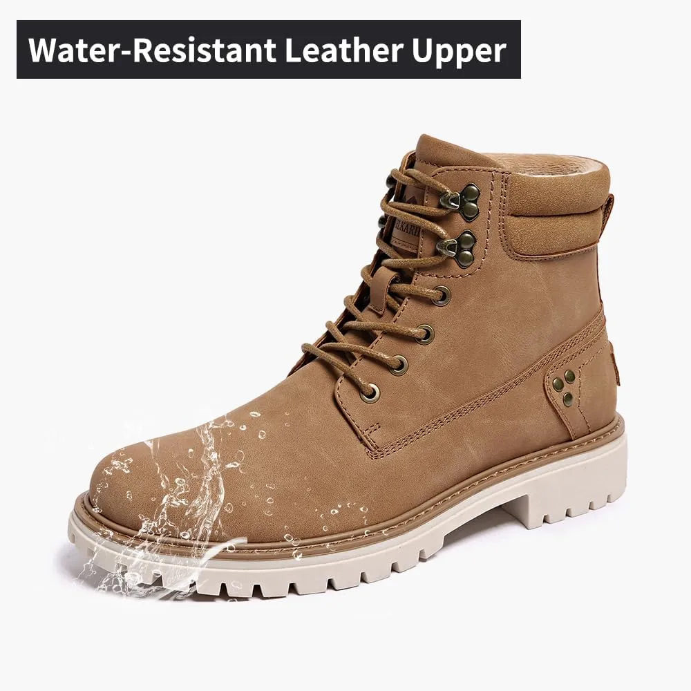 Mens Snow Boots Fur Lined Hiking Boots Waterproof Anti-Slip Outdoor Climbing Shoes
