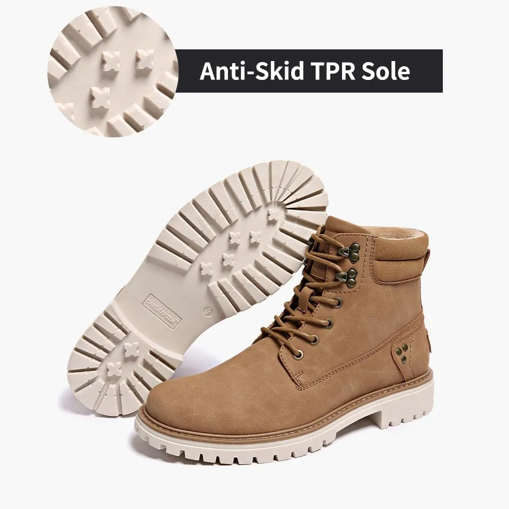 Mens Snow Boots Fur Lined Hiking Boots Waterproof Anti-Slip Outdoor Climbing Shoes