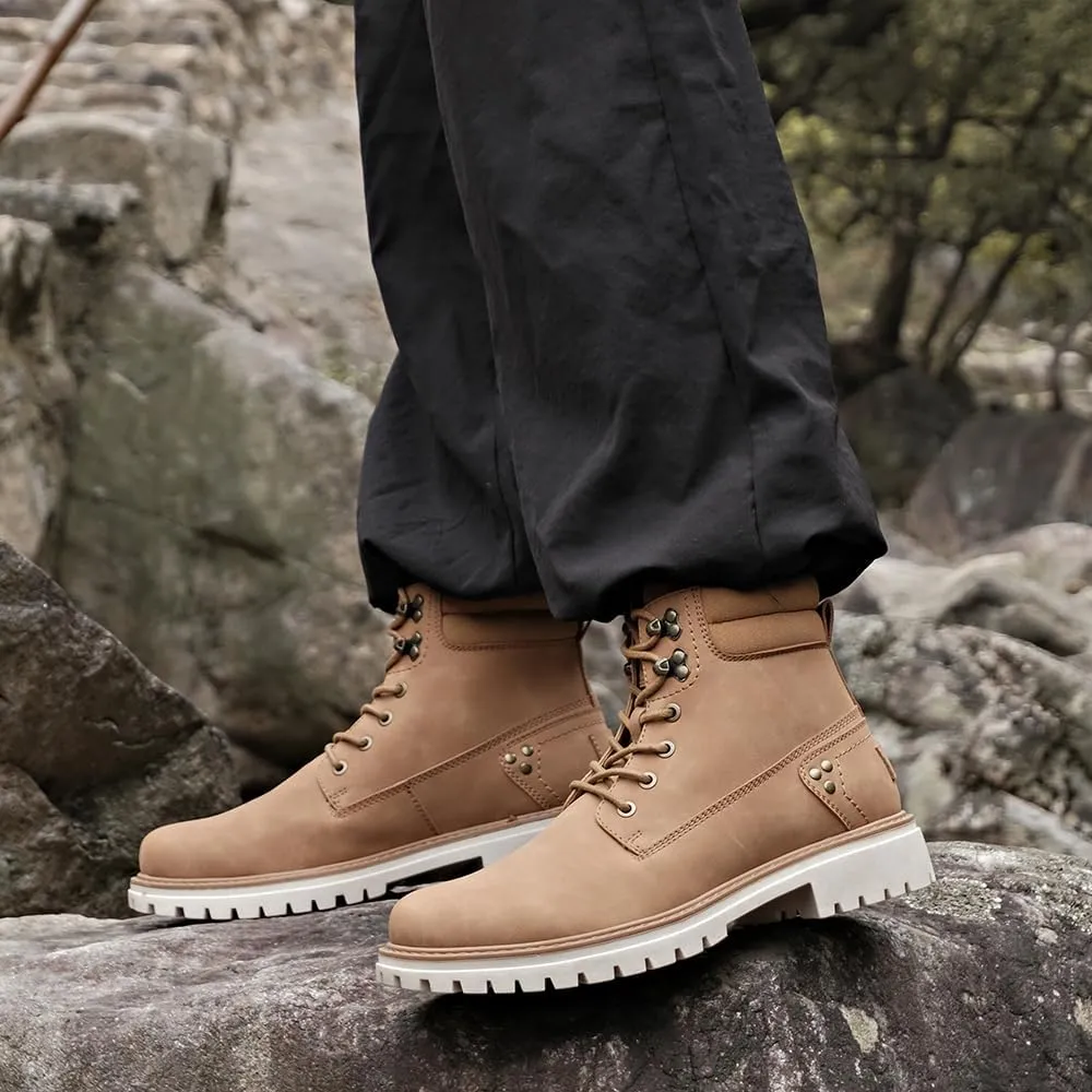 Mens Snow Boots Fur Lined Hiking Boots Waterproof Anti-Slip Outdoor Climbing Shoes