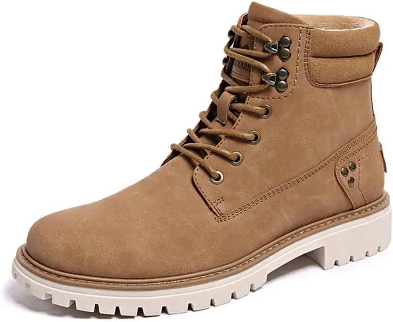 Mens Snow Boots Fur Lined Hiking Boots Waterproof Anti-Slip Outdoor Climbing Shoes