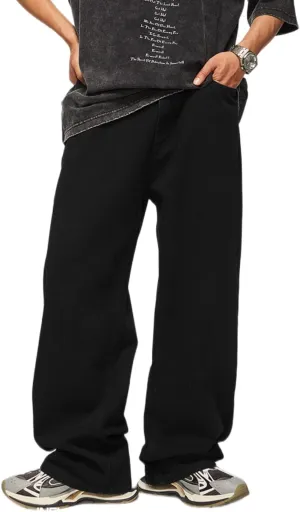 Mens Straight Leg Jeans Y2k Baggy Skater Jeans Joggers Vintage Denim Pants for Men