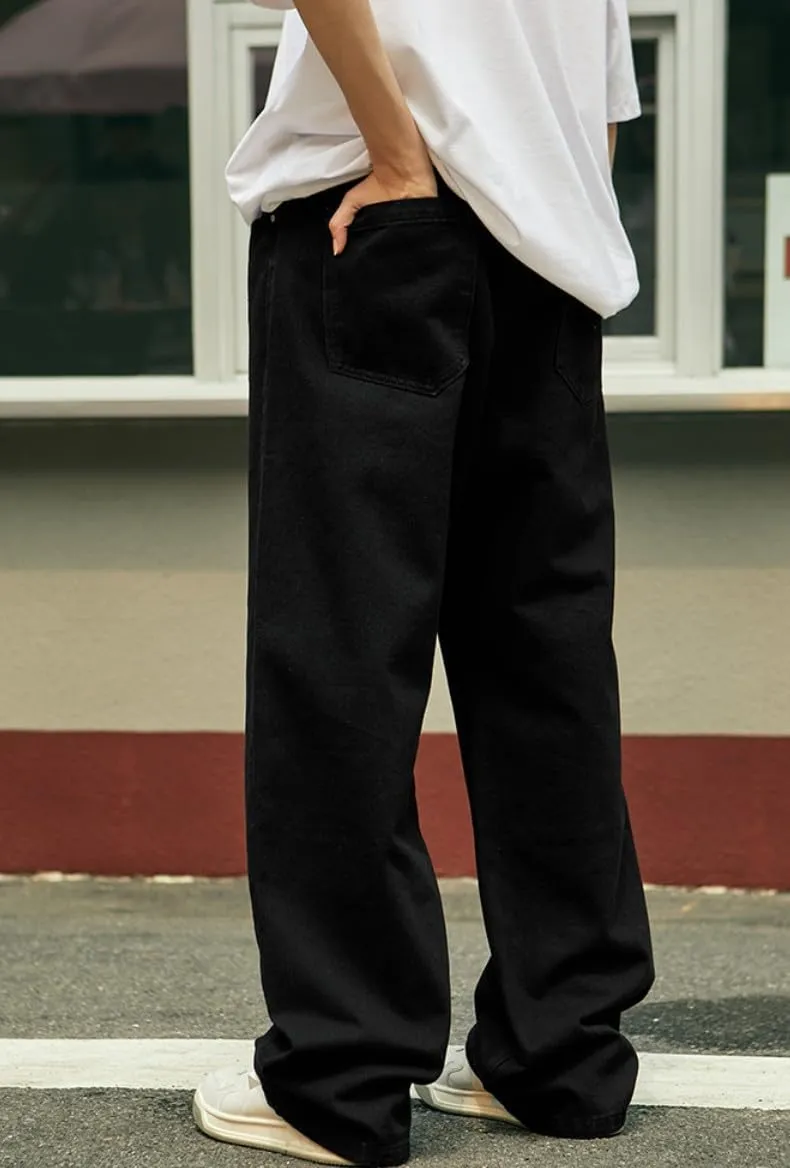 Mens Straight Leg Jeans Y2k Baggy Skater Jeans Joggers Vintage Denim Pants for Men
