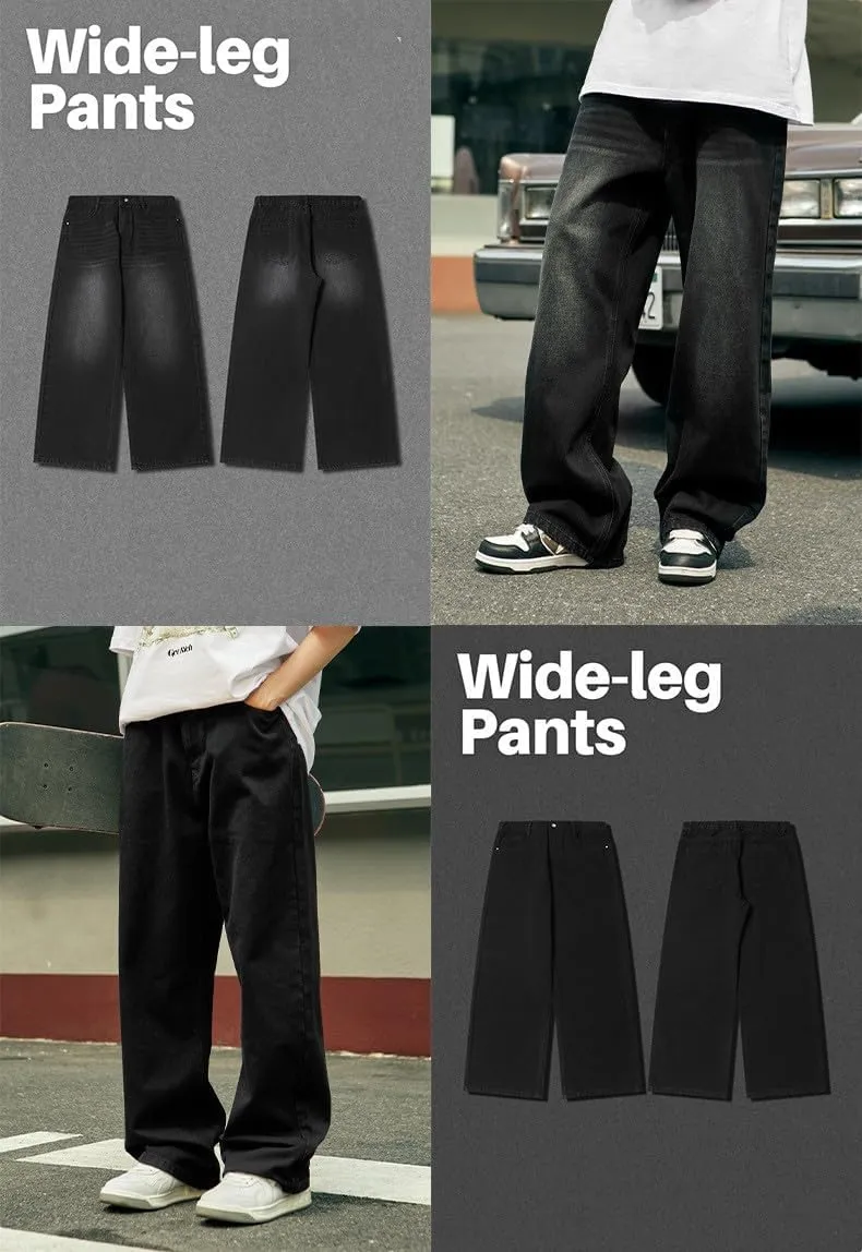 Mens Straight Leg Jeans Y2k Baggy Skater Jeans Joggers Vintage Denim Pants for Men