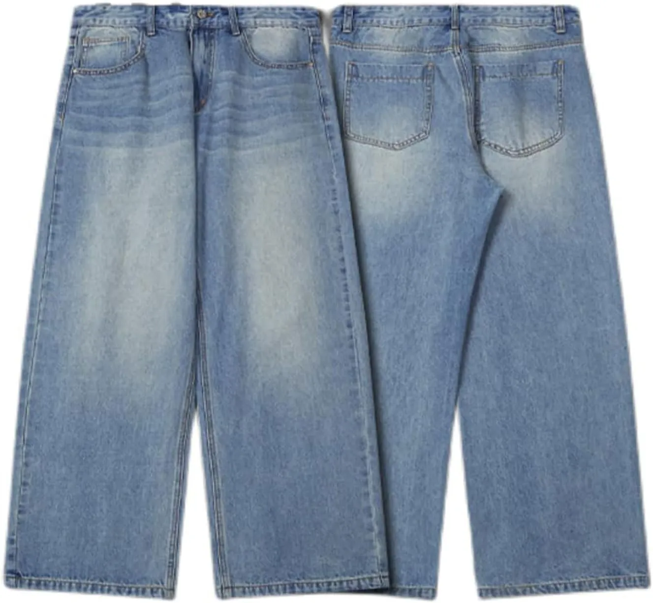 Mens Straight Leg Jeans Y2k Baggy Skater Jeans Joggers Vintage Denim Pants for Men