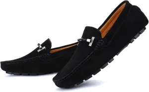 Men's Suede Leather Dress Loafers Slip On Casual Shoes Lightweight Soft Penny Loafers Driving Shoes Classic Moccasins