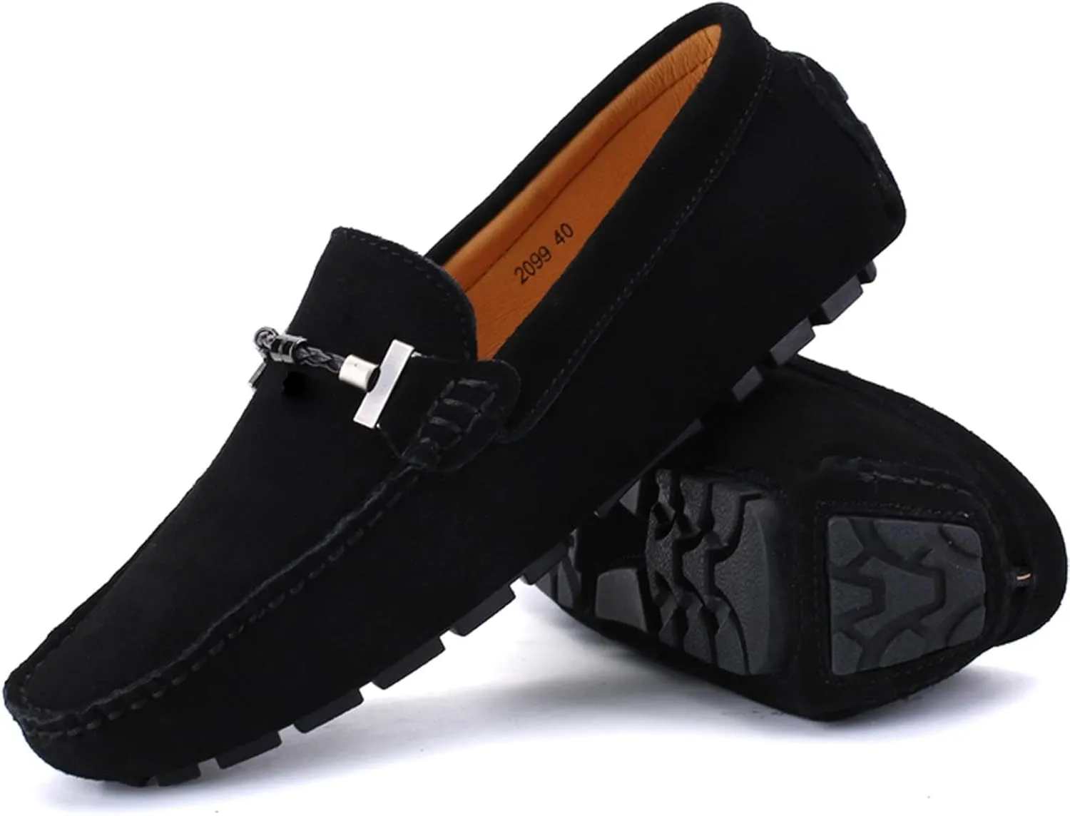 Men's Suede Leather Dress Loafers Slip On Casual Shoes Lightweight Soft Penny Loafers Driving Shoes Classic Moccasins