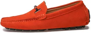 Men's Suede Leather Penny Loafers, Slip-on Driving Moccasins, Casual Flat Shoes, 10 Colors Options,Plus Big Sizes