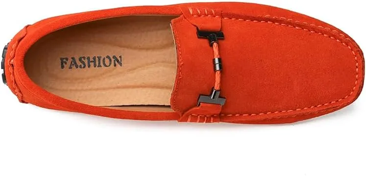 Men's Suede Leather Penny Loafers, Slip-on Driving Moccasins, Casual Flat Shoes, 10 Colors Options,Plus Big Sizes