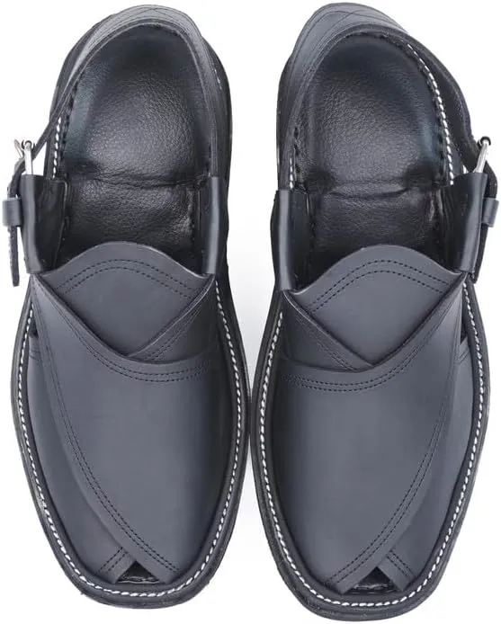 Mens Traditional Peshawari Chappal Double Sole Summer Stylish Genuine Cowhide Leather Sandal Comfortable Shoes for Men