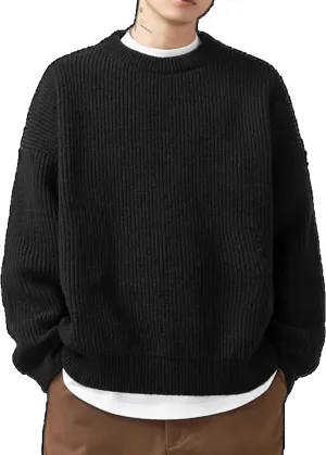 Men's Vintage Grandpa Aesthetic Sweaters Crewneck Knitted Sweatshirt Pullovers Y2K Grunge Clothing Korean Streetwear