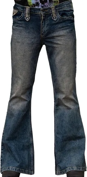 Mens Vintage Leg Disco Jeans Vintage Bell Bottom Men Denim Pants Stretch Retro Bell Flared 70s Jean Pants