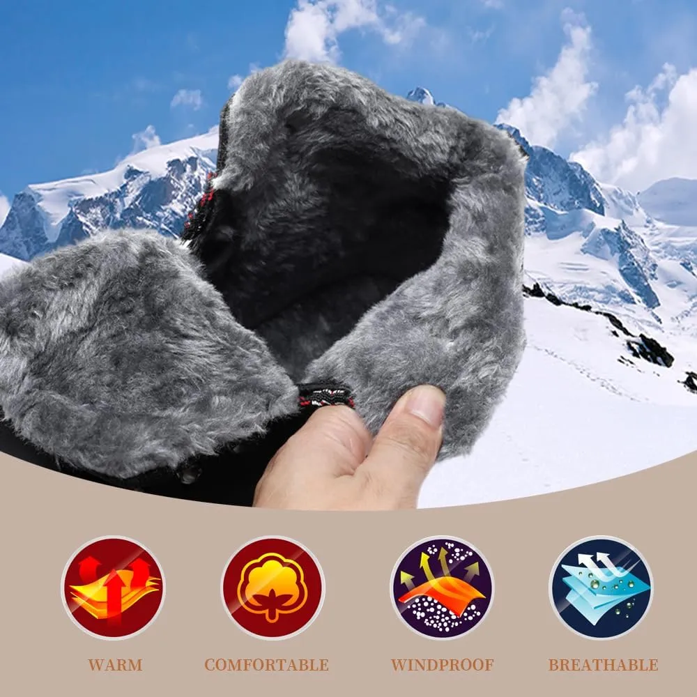 Men's Warm Winter Snow Boots for Hiking: Water Resistant Work Ankle Shoes for Outdoor - Non Slip Trekking Boot for Men