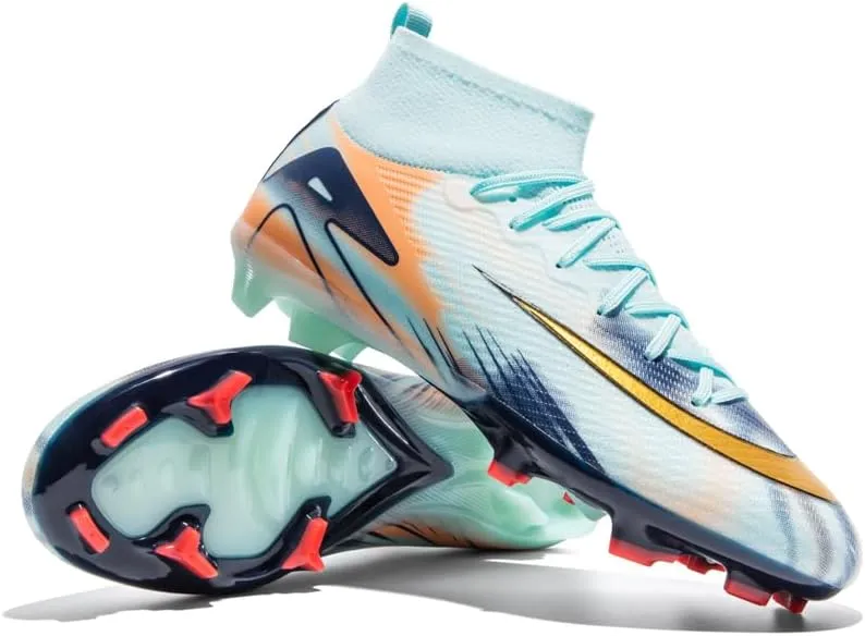 Men's Womens Soccer Shoes Cleats Professional High-Top Breathable Athletic Football Boots for Outdoor Indoor TF/AG 3US-11US