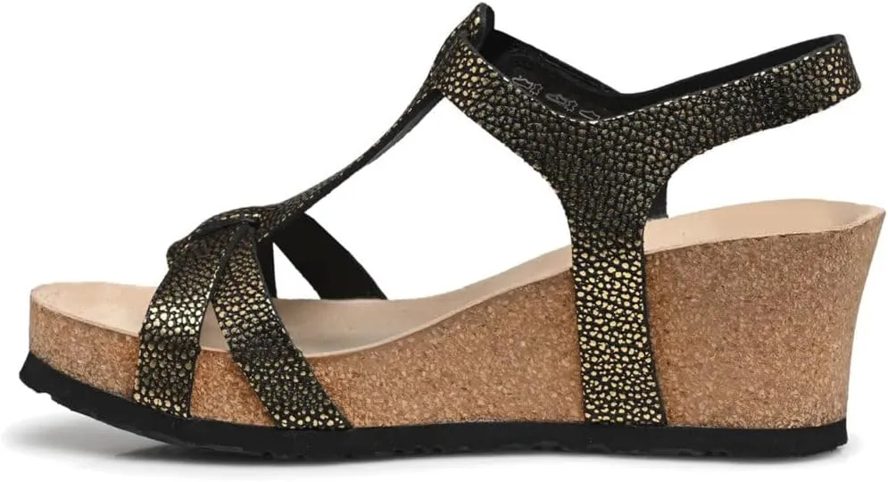 Mephisto Womens Liviane Metallic Leather Sandals