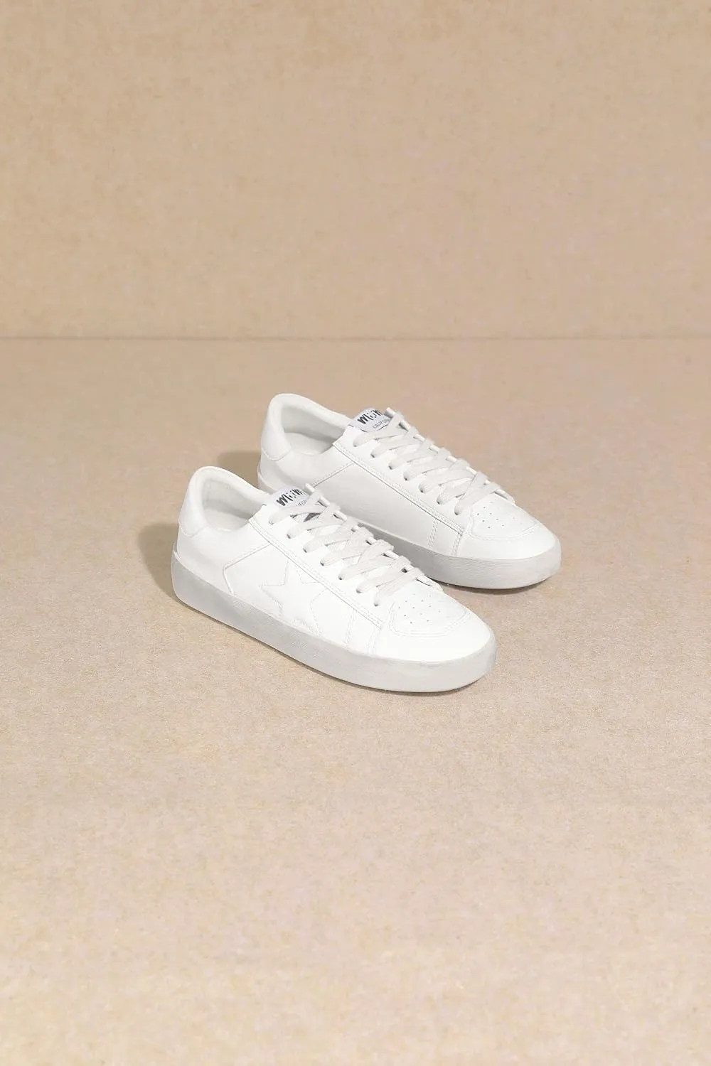Mi.iM Alex Rubber Sole Lace-up Glitter Leather Star Sneakers