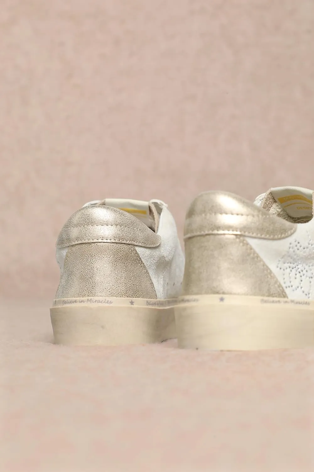 Mi.iM Gaby Rubber Sole Lace-up Snake Print Suede Star Sneakers