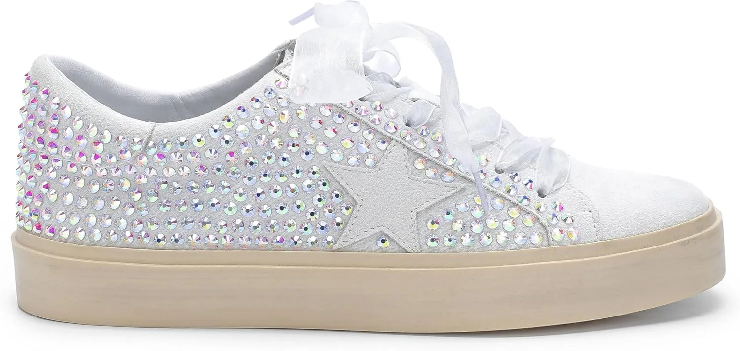 Mi.iM Gaby Rubber Sole Lace-up Snake Print Suede Star Sneakers