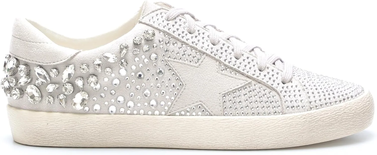 Mi.iM Goldie Rubber Sole Lace-up Rhinestone Star Sneakers