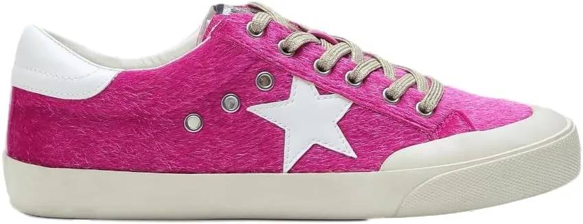 Mi.iM Sadie Rubber Sole Lace-up Leather Star Sneakers