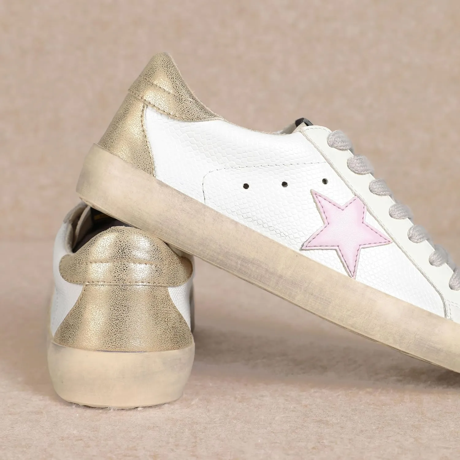 Mi.iM Sofia Rubber Sole Lace-up Low Top Star Sneakers
