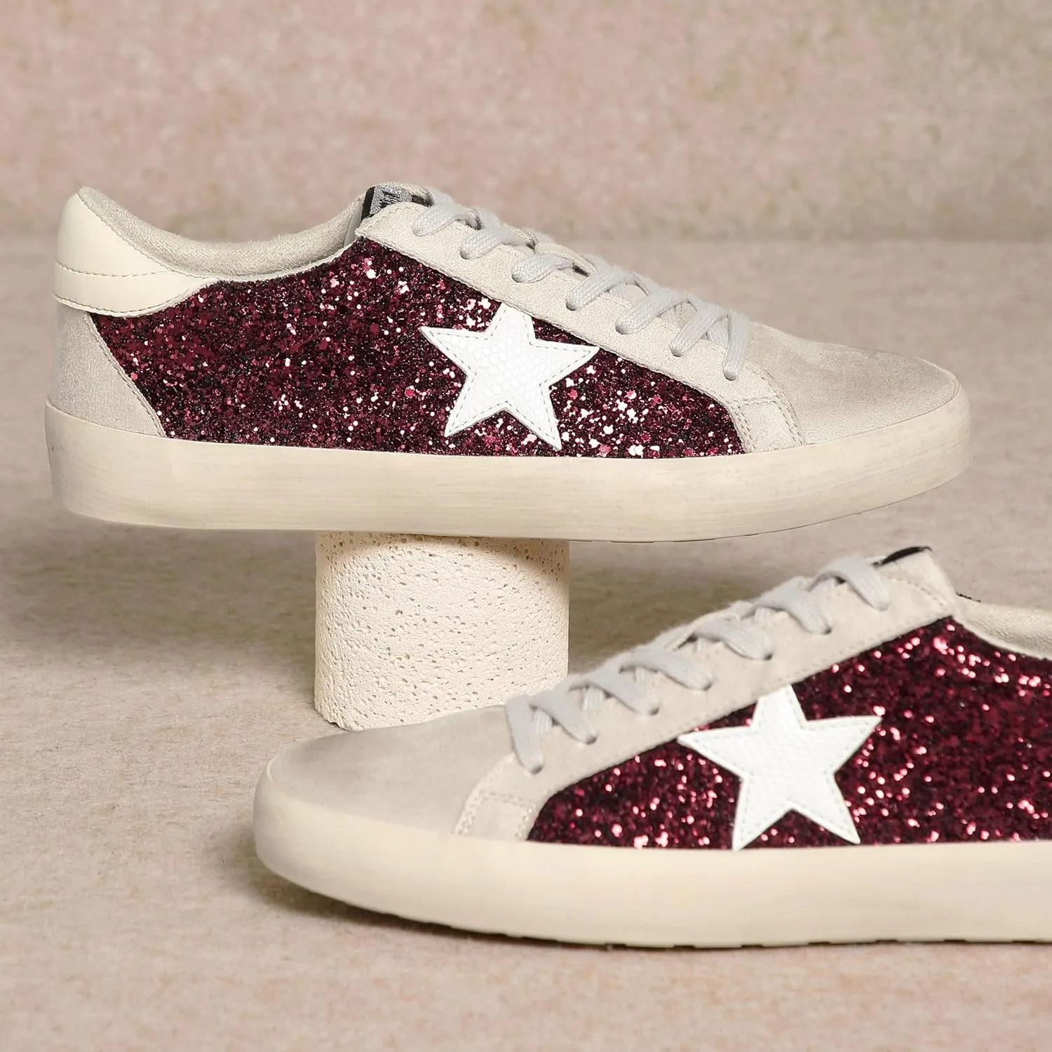 Mi.iM Sofia Rubber Sole Lace-up Low Top Star Sneakers