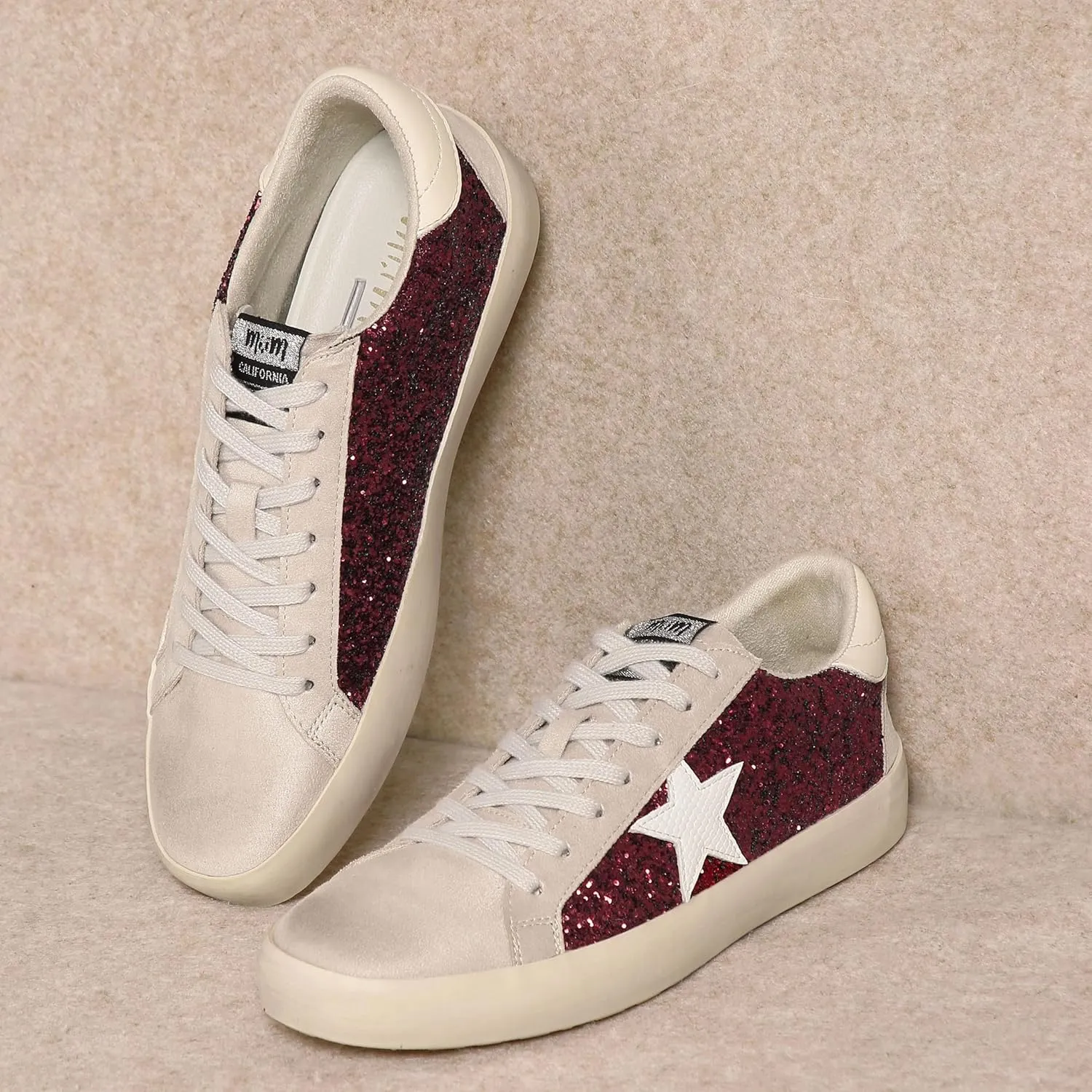 Mi.iM Sofia Rubber Sole Lace-up Low Top Star Sneakers