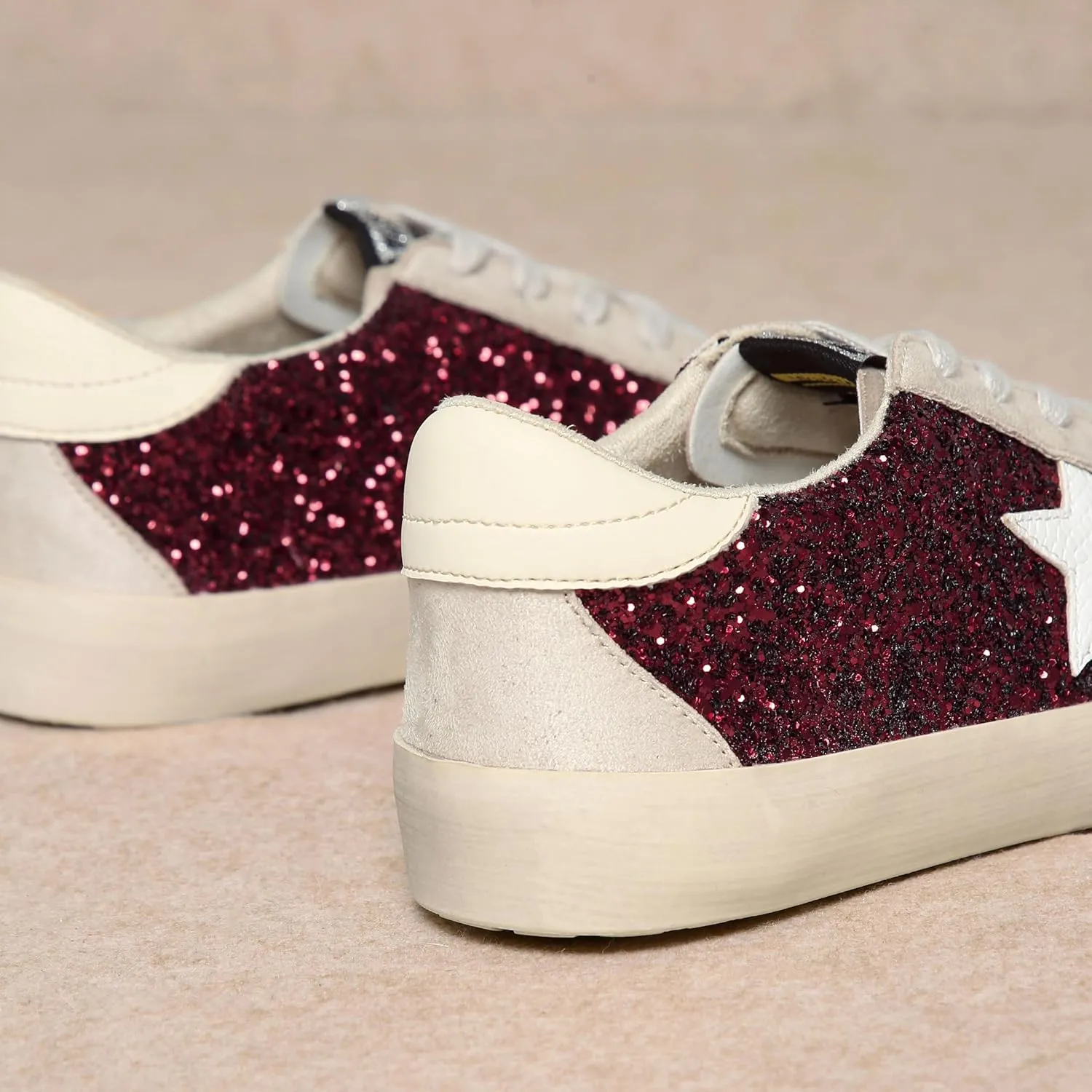 Mi.iM Sofia Rubber Sole Lace-up Low Top Star Sneakers