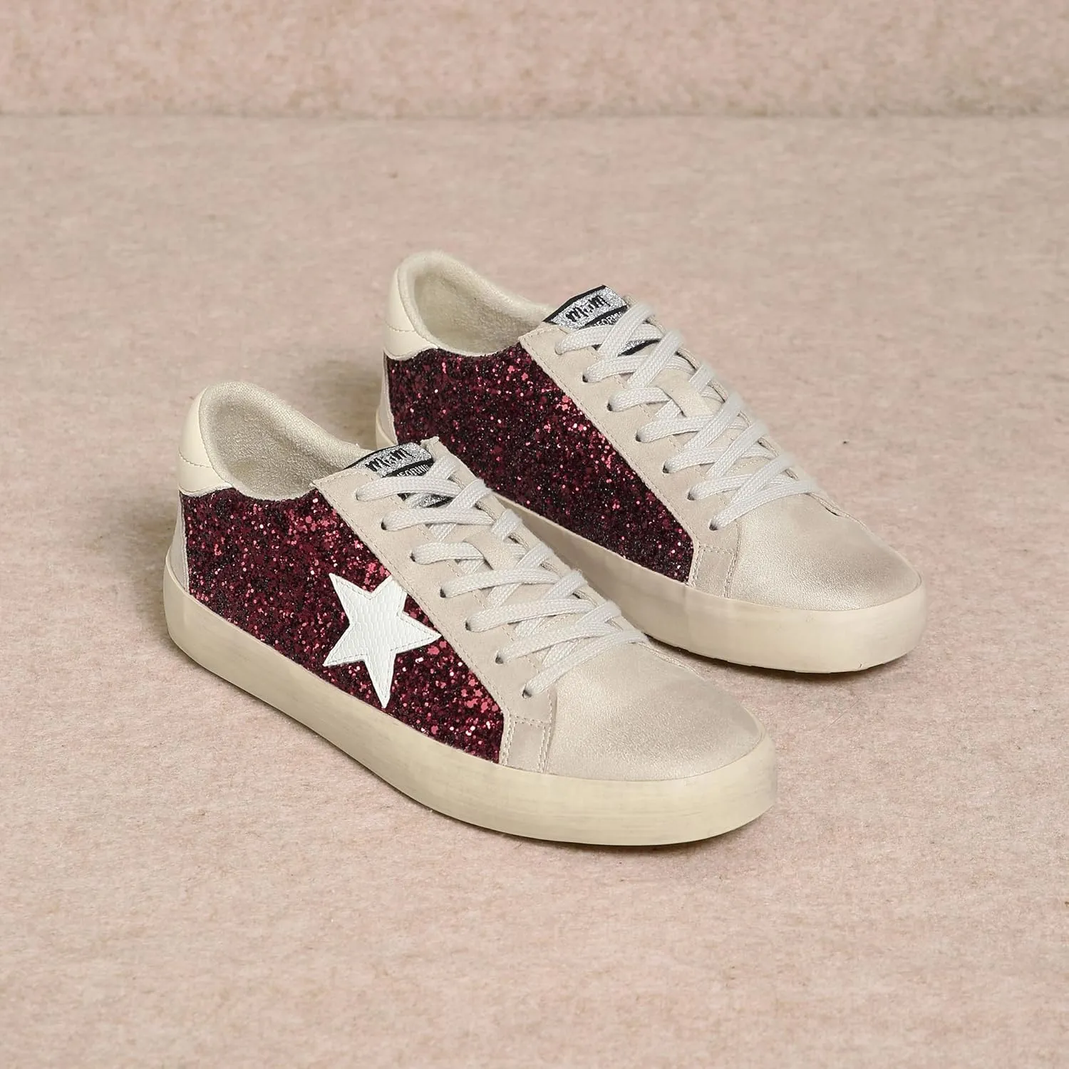 Mi.iM Sofia Rubber Sole Lace-up Low Top Star Sneakers
