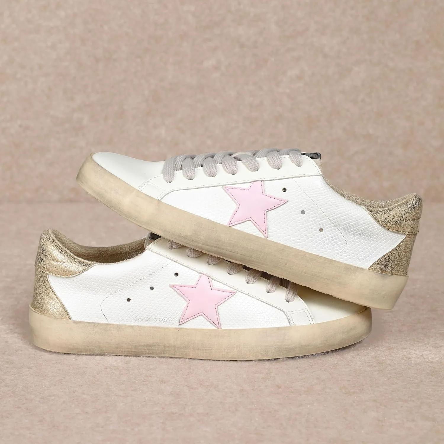 Mi.iM Sofia Rubber Sole Lace-up Low Top Star Sneakers