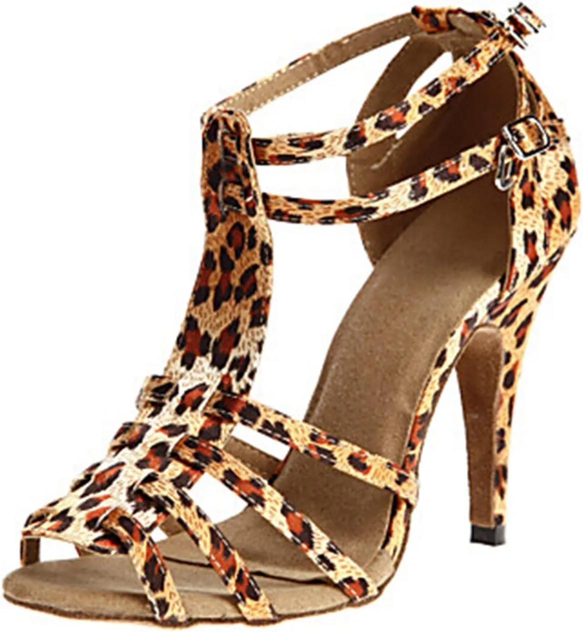 Minishion Women's TH055 T-Strap Stylish Satin Wedding Ballroom Latin Taogo Dance Sandals