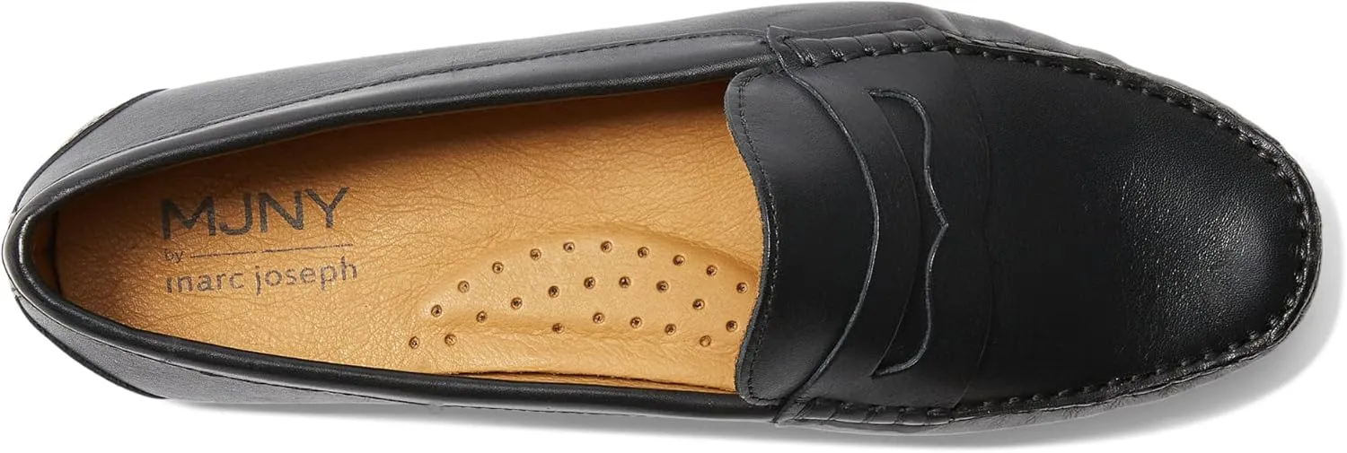 MJNY Womens Casual Comfortable Genuine Leather Lightweight Driving Moccasins Classic Fashion Penny Slip On Ladies Driving Loafer Flat Shoes
