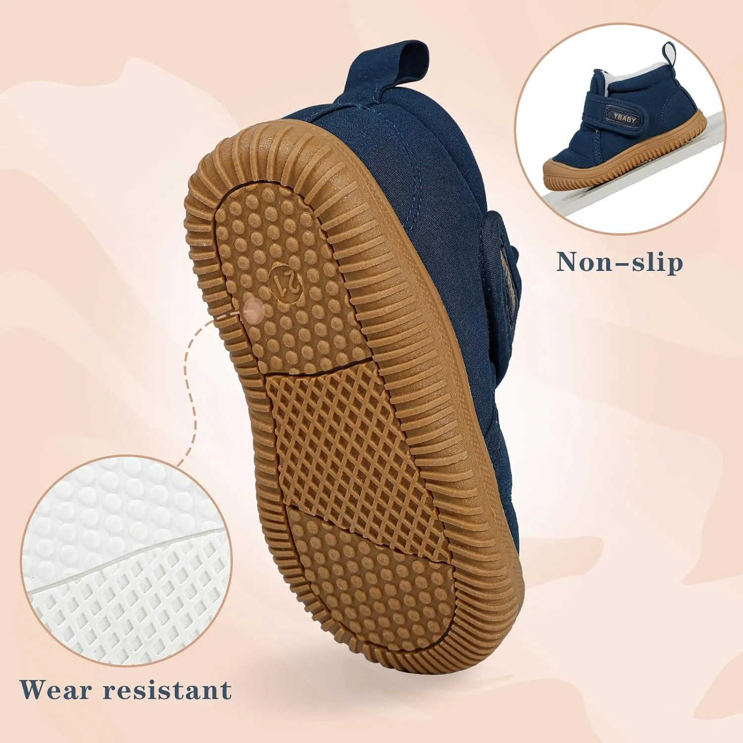 MK MATT KEELY Baby Winter Warm Shoes for Infant Boys Girls Toddler Plush Lining Snow Boots Soft Sole Non-Slip Walking Shoes Outdoor Faux Fur Booties