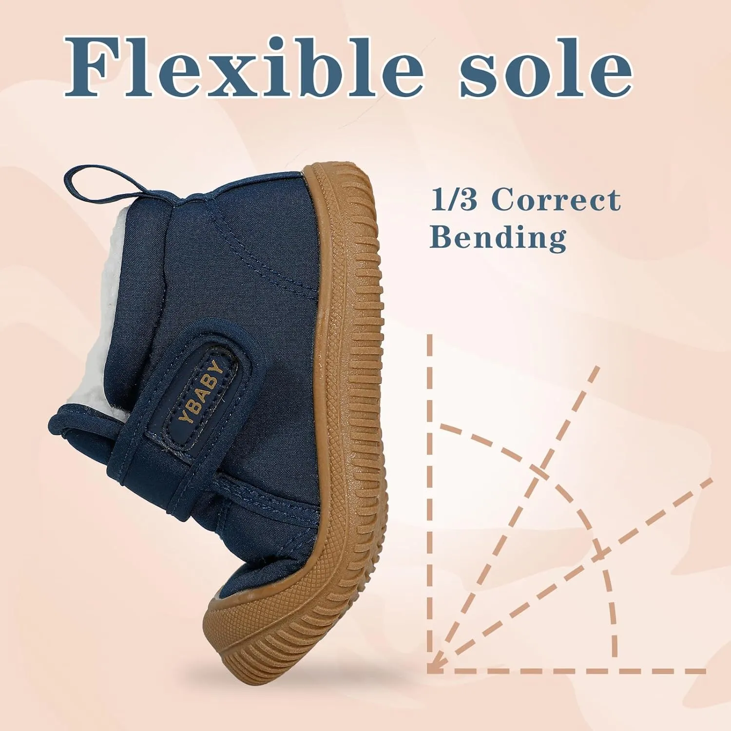 MK MATT KEELY Baby Winter Warm Shoes for Infant Boys Girls Toddler Plush Lining Snow Boots Soft Sole Non-Slip Walking Shoes Outdoor Faux Fur Booties