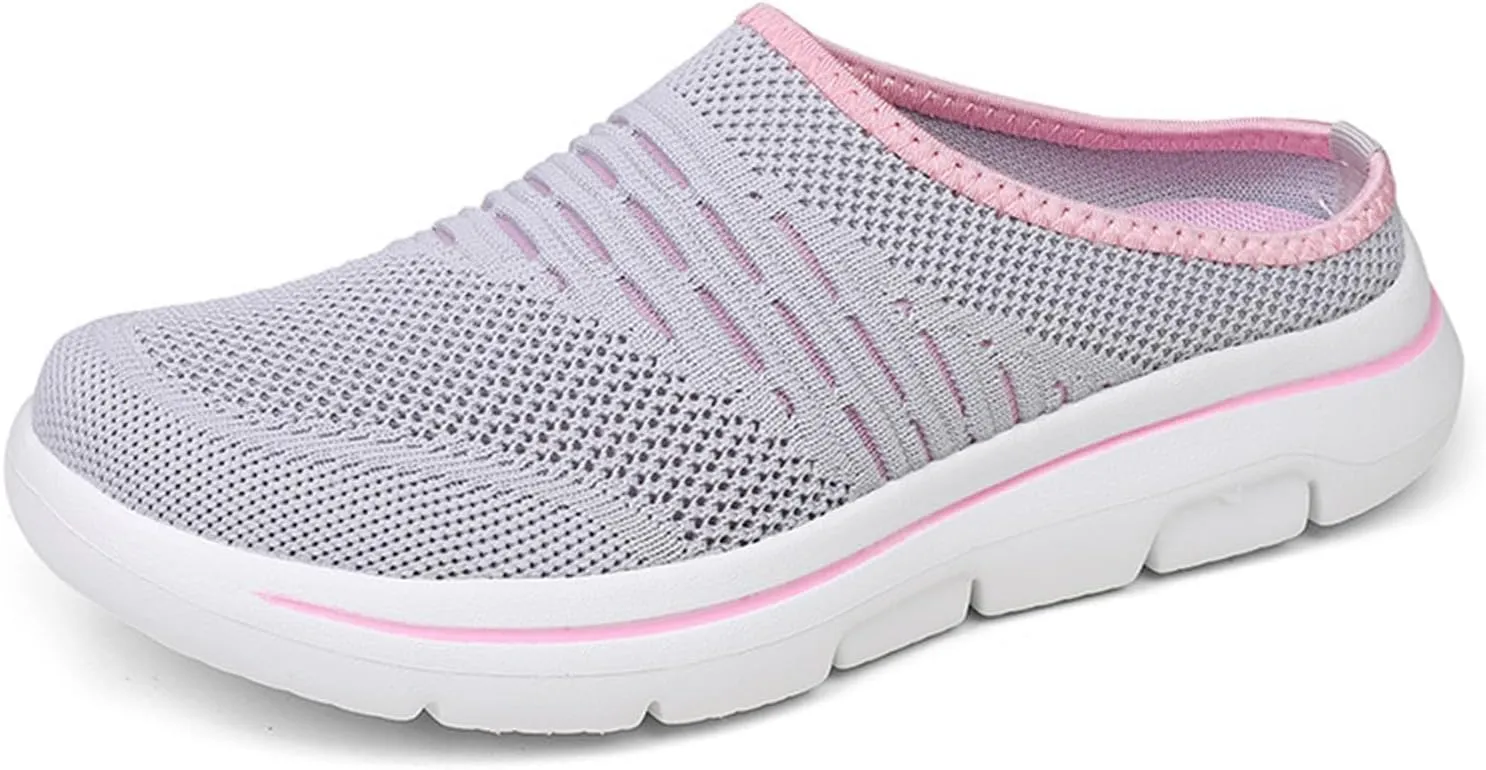 Mmoneyake Slip On Mules & Clogs for Womens Mens Lightweight Open Back Shoes Comfort Walking Shoes Breathable Slippers Slides Arch Support Closed Toe Sandals Backless Low Wedge Slip On Shoes