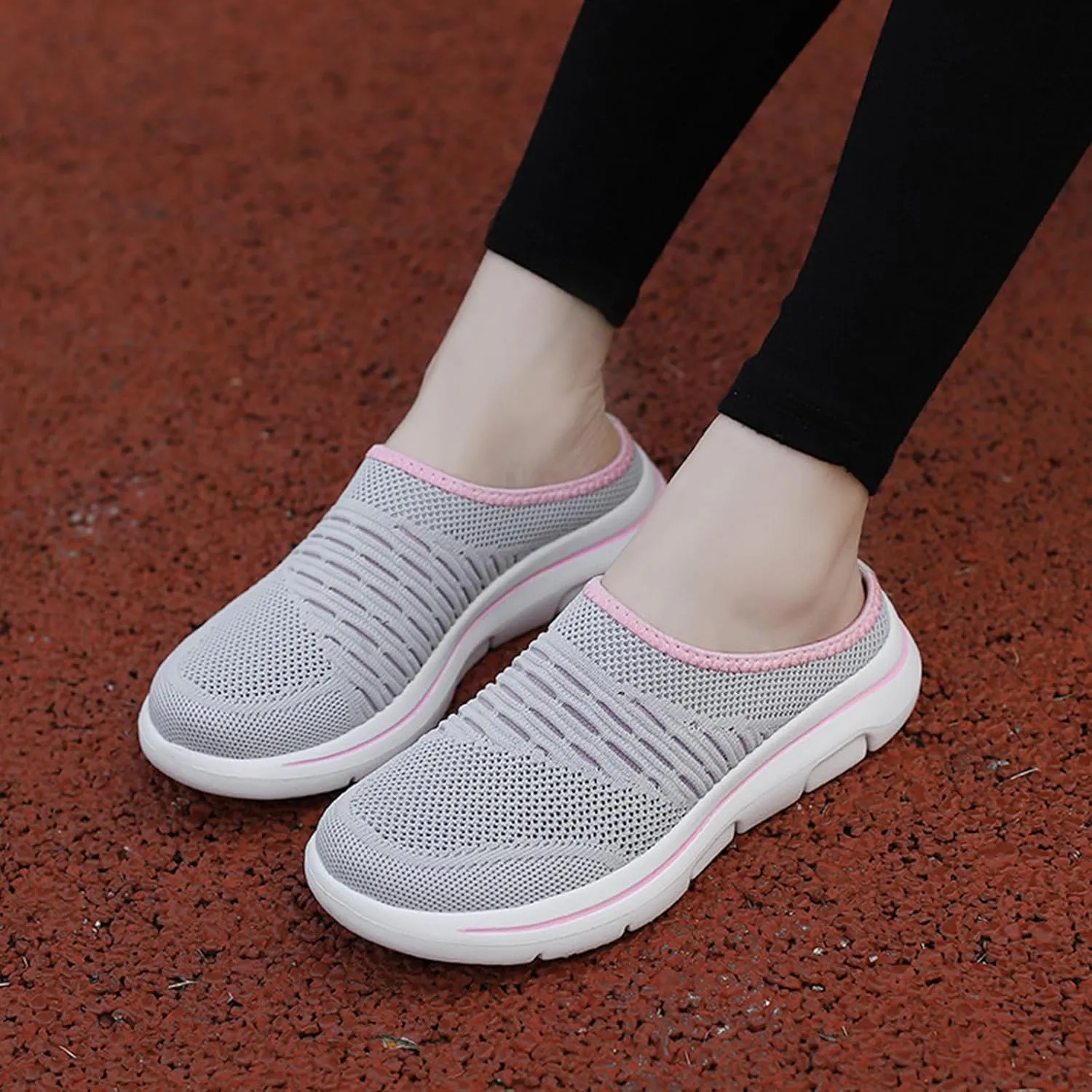 Mmoneyake Slip On Mules & Clogs for Womens Mens Lightweight Open Back Shoes Comfort Walking Shoes Breathable Slippers Slides Arch Support Closed Toe Sandals Backless Low Wedge Slip On Shoes