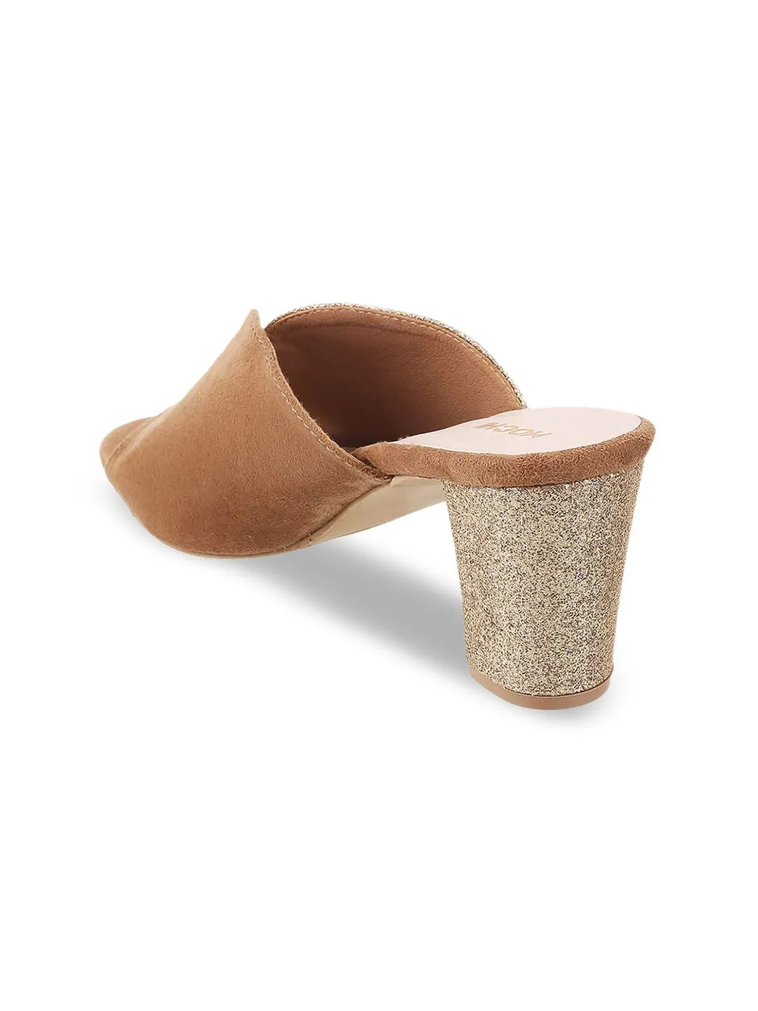 Mochi Gold-Toned Block Mules