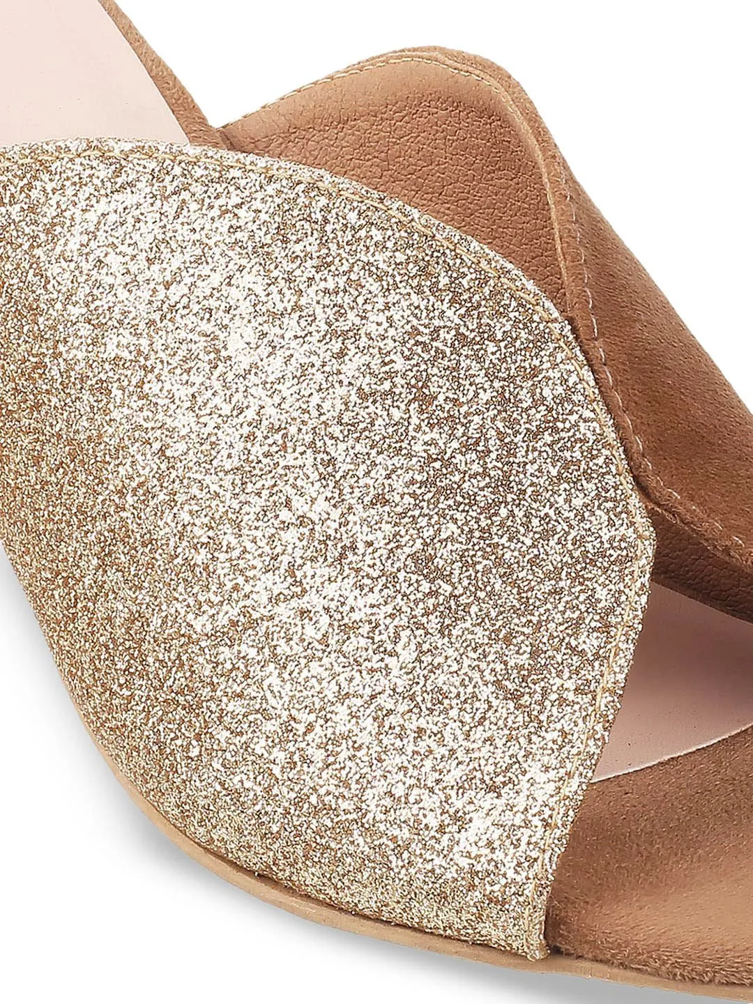 Mochi Gold-Toned Block Mules