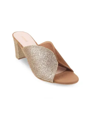 Mochi Gold-Toned Block Mules