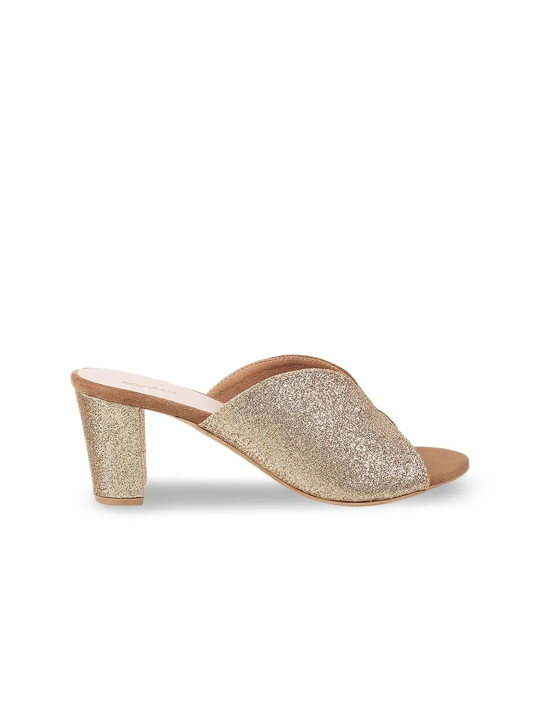 Mochi Gold-Toned Block Mules