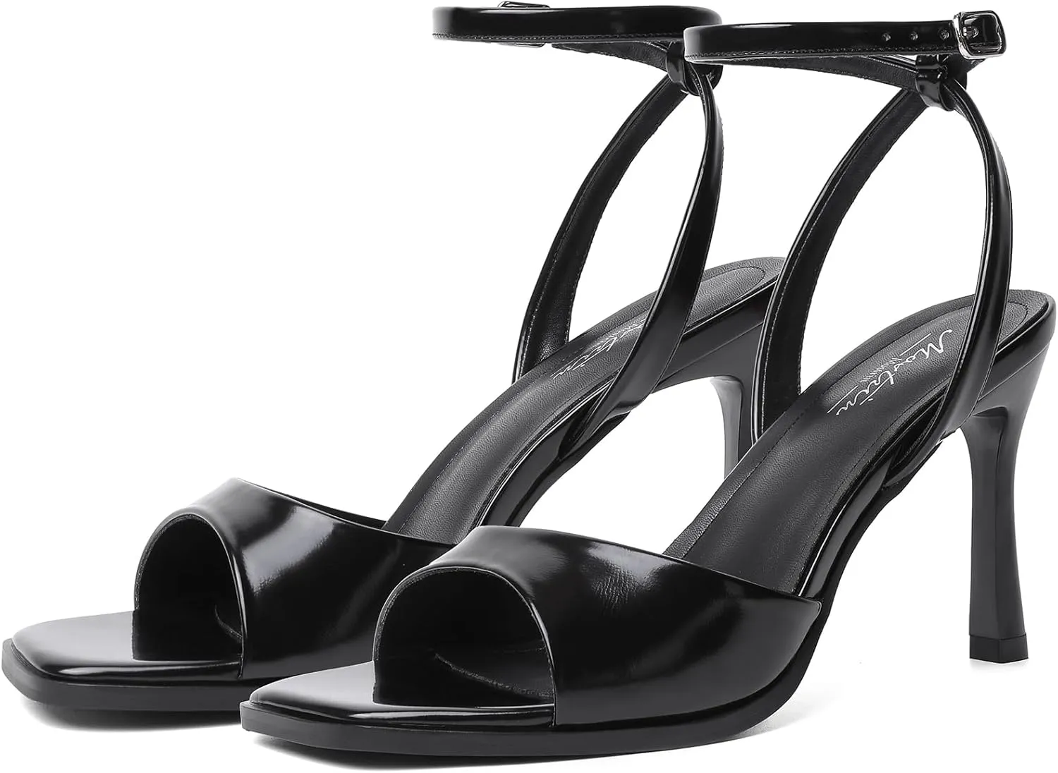 Mostrin Heels for Women Square Open Toe Heeled Sandals Ankle Strap Sexy Peep Toe High Heels for Party, Prom, Wedding Dressy Pumps Shoes
