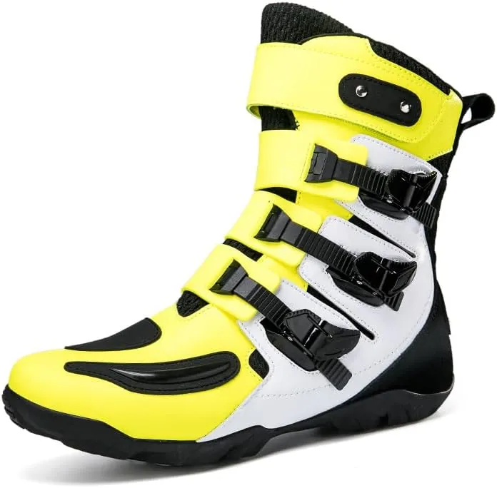 Motorcycle Riding Boots – Durable Leather Boots for Men & Women, Anti-Slip Sole, Racing & Sports Protection