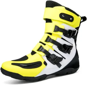 Motorcycle Riding Boots – Durable Leather Boots for Men & Women, Anti-Slip Sole, Racing & Sports Protection