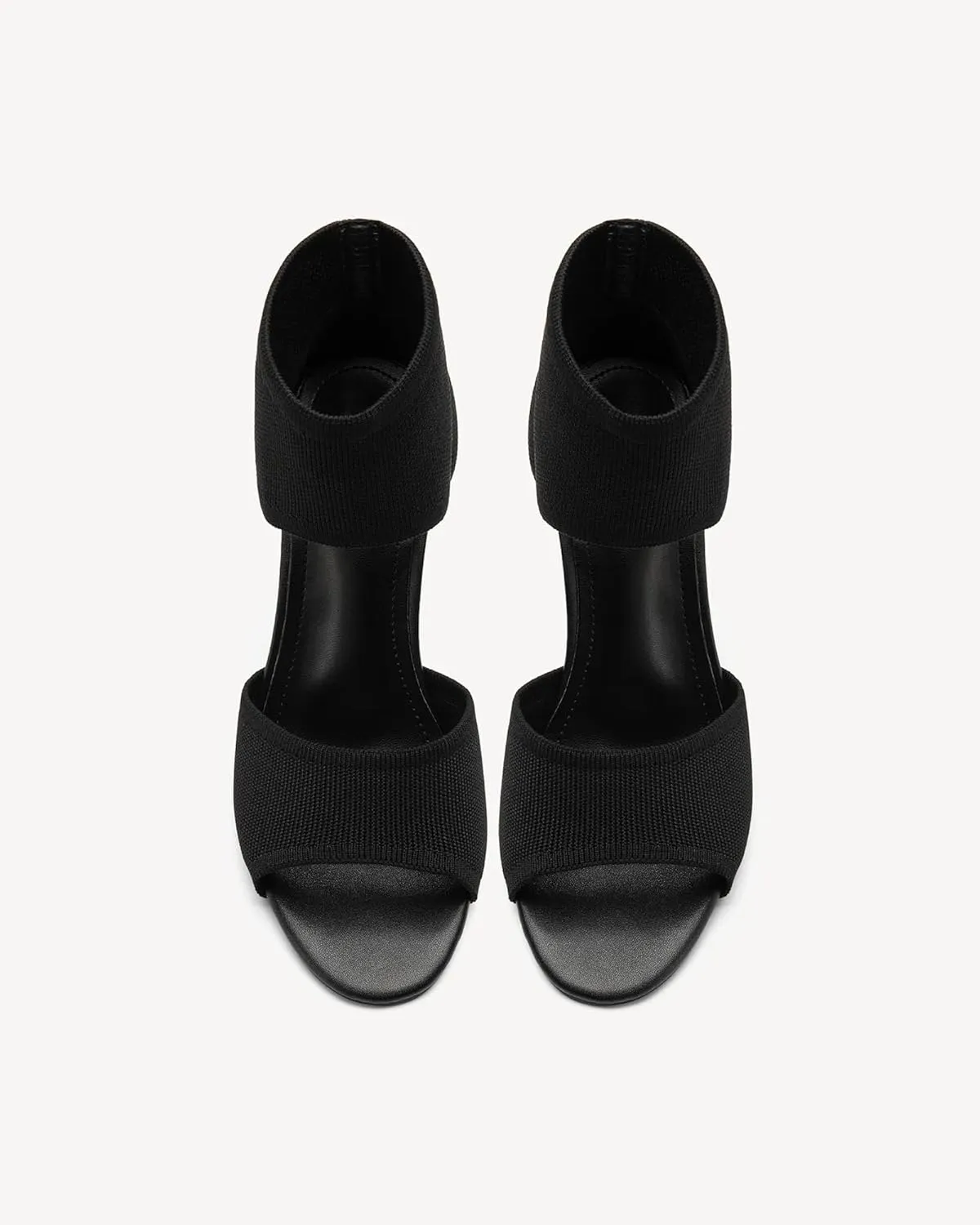 Mousse Fit Women Retro Peep Toe Elegant Stiletto Low Heeled Sandals Breathable Mesh Knit Elastic Design Upper Comfortable Shoes