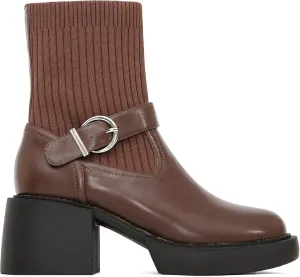Mousse Fit Women's Two Tone Strap Ankle Boots - Casual Comfortable Booties with Arch Support, Non-Slip Sole