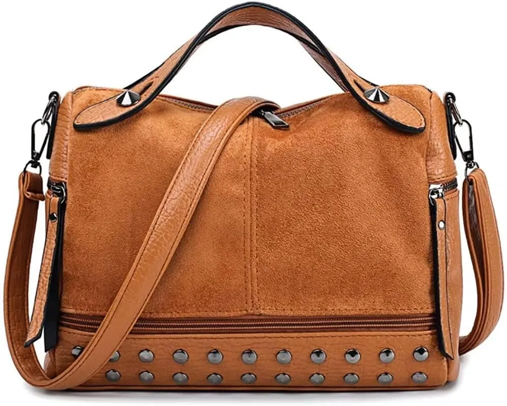 Mudono Shoulder Bag for Women Vintage PU Leather Tote Bag Casual Hobo Crossbody Purse Designer Ladies Top Handle Satchel