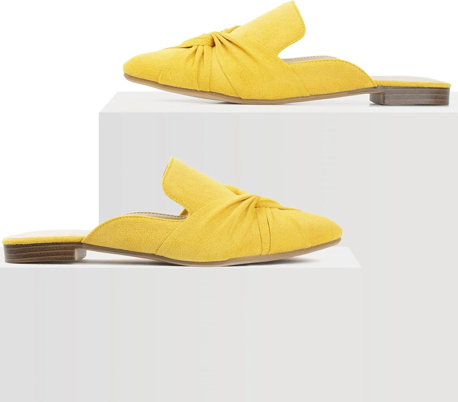 MUSSHOE Mules for Women Flats Comfortable Women Mules Backless Loafers with Knot