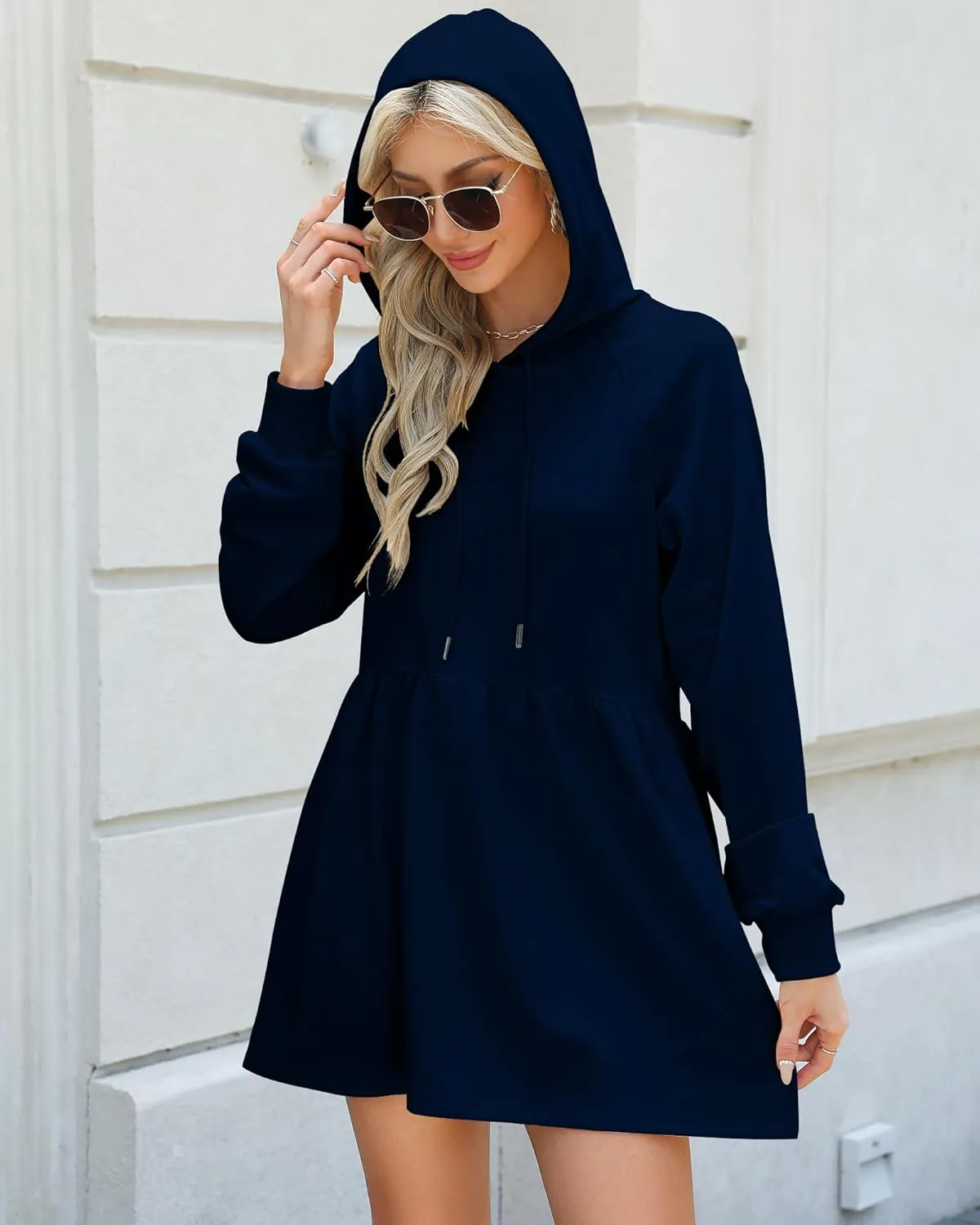 NANYUAYA Women Hoodie Sweatshirt Long Sleeve Pullover Fall Trendy Hooded Sport Dress with Pockets