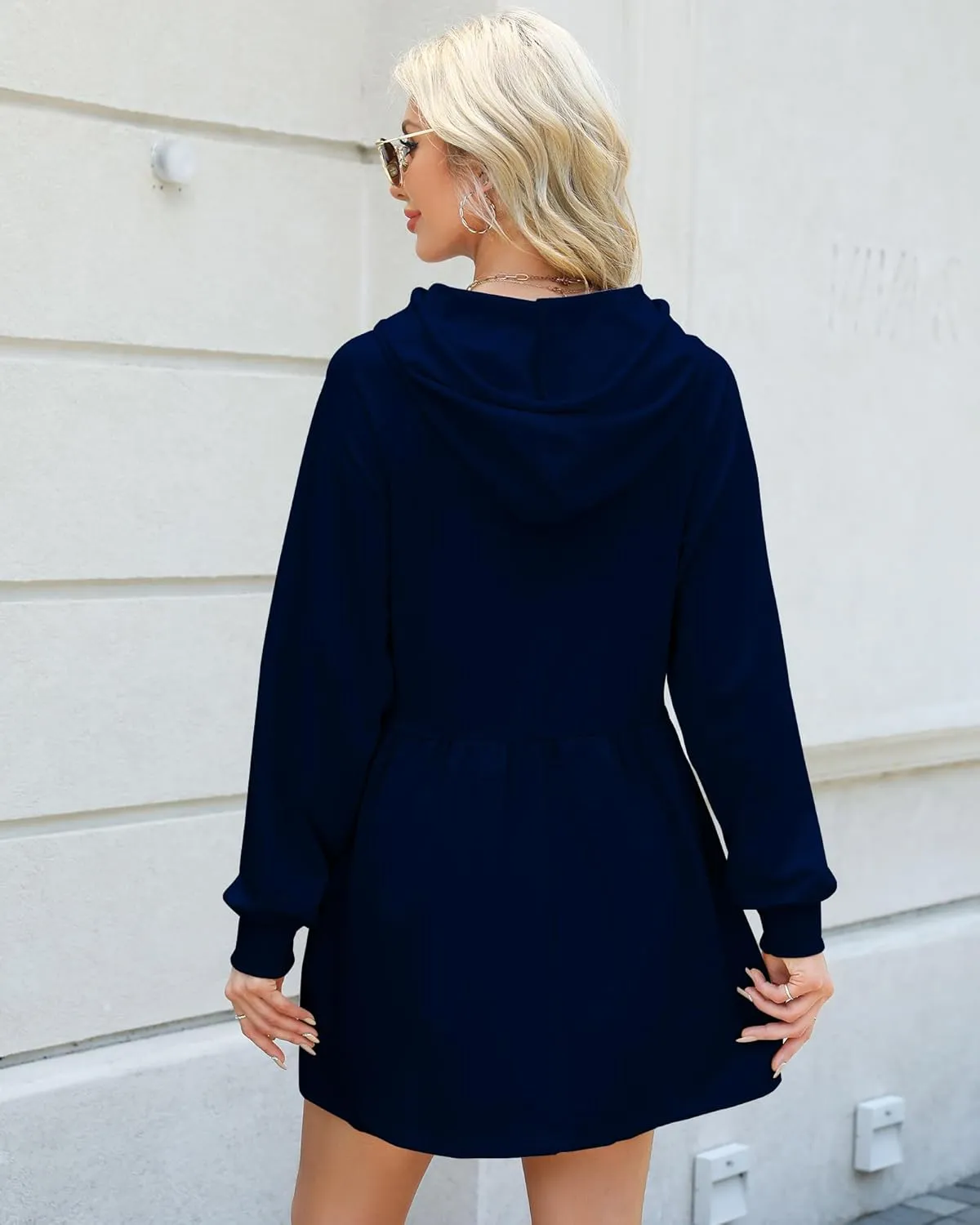 NANYUAYA Women Hoodie Sweatshirt Long Sleeve Pullover Fall Trendy Hooded Sport Dress with Pockets