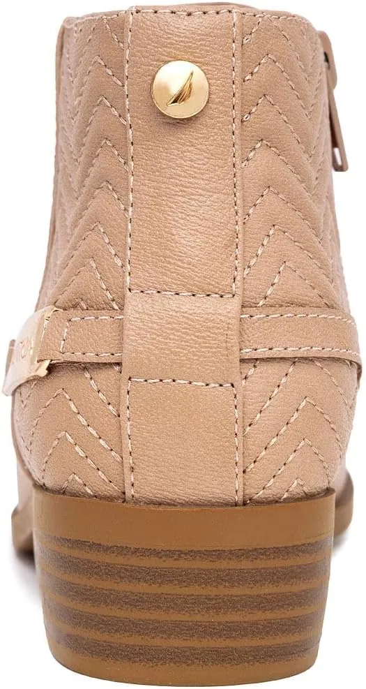 Nautica Kids Girls Ankle Bootie With Side Buckle and Zipper, Dress Boot -For Youth & Toddler (Toddler/Little/Big Kids)