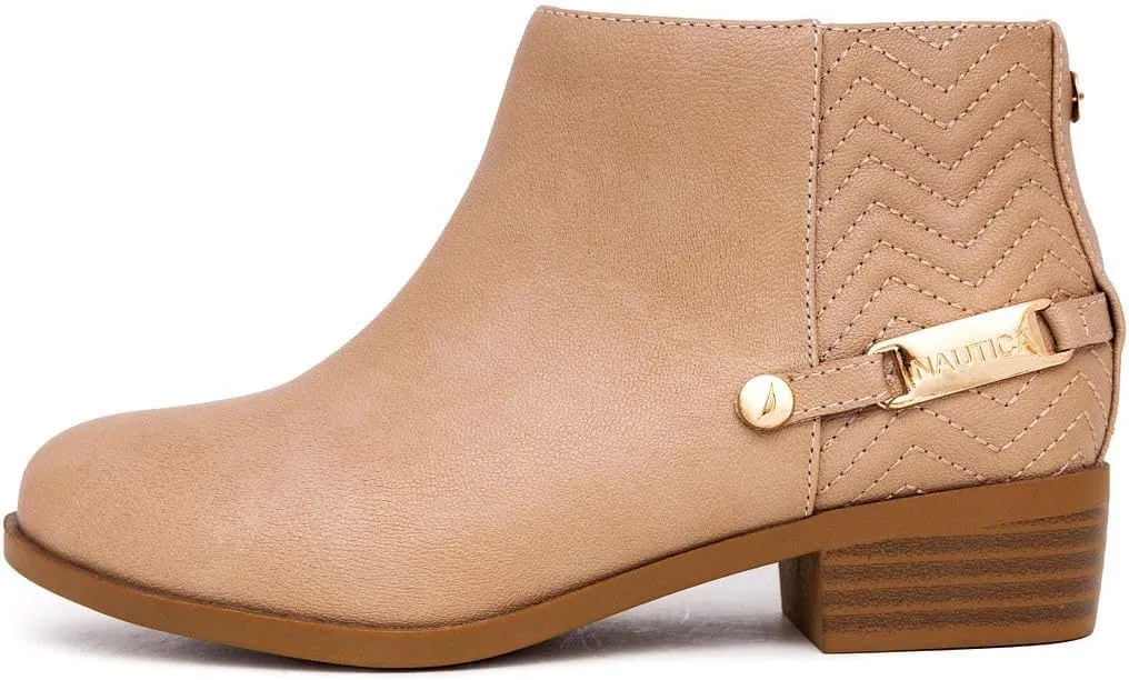 Nautica Kids Girls Ankle Bootie With Side Buckle and Zipper, Dress Boot -For Youth & Toddler (Toddler/Little/Big Kids)